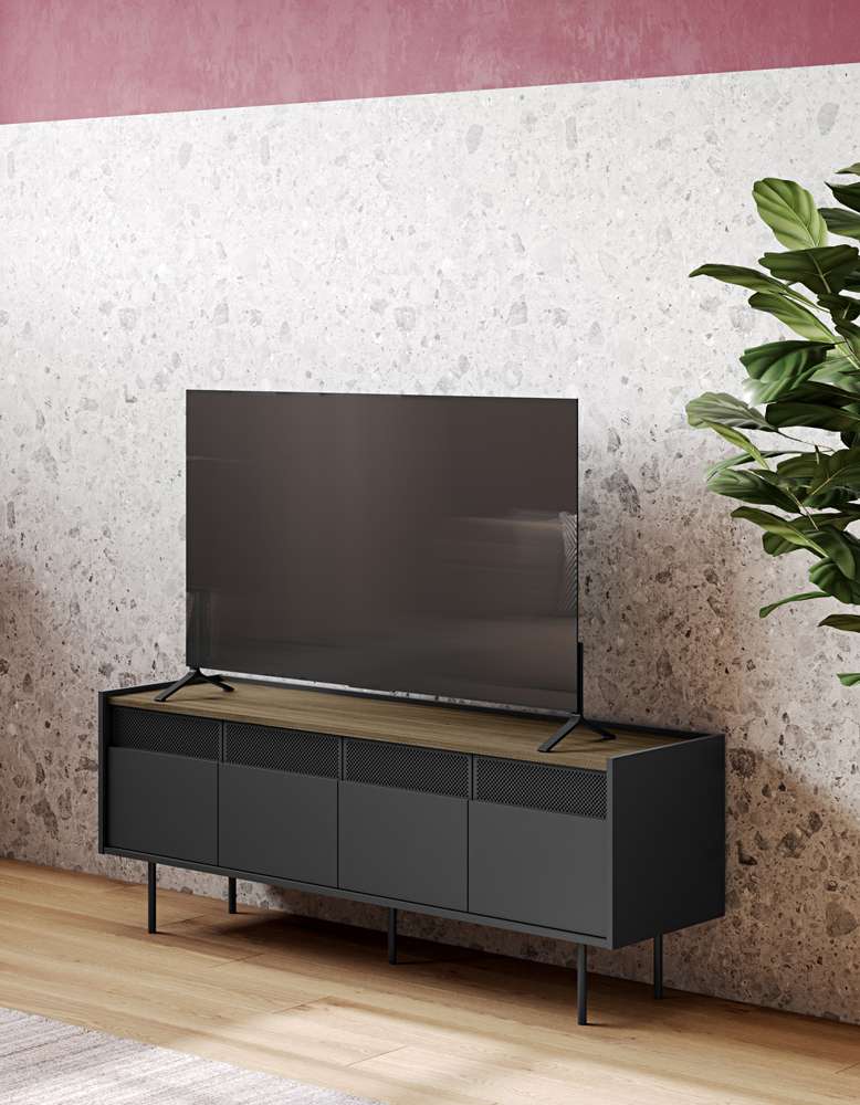 TEMAHOME - Radio TV Table in Walnut / Pure Black - 9500639616 veiw 6