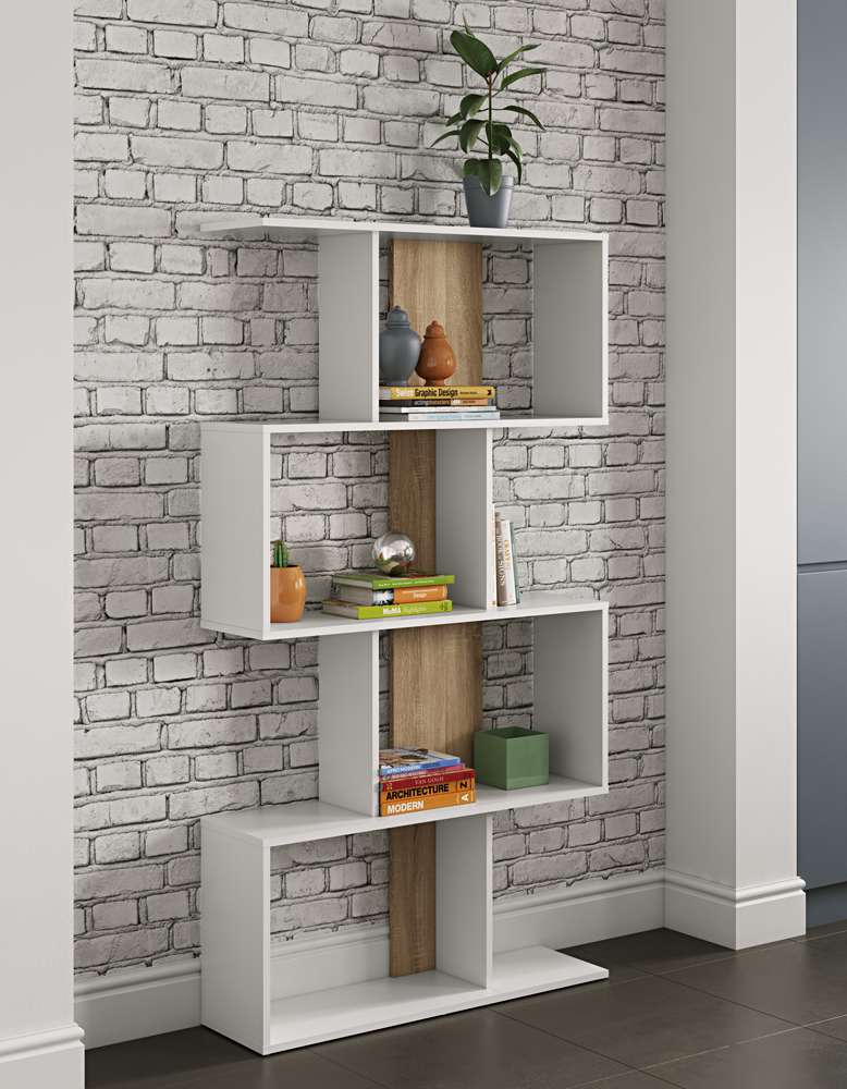TEMAHOME - Sigma Bookcase in White / Oak Color - E7068A2134X00 veiw 5