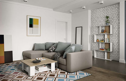 TEMAHOME - Sigma Bookcase in White / Oak Color - E7068A2134X00 veiw 7