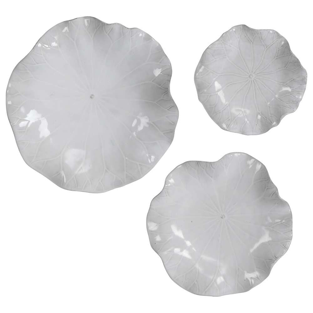 Uttermost - Abella Ceramic Wall Decor, Set of 3, White - 04234 veiw 1