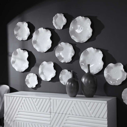 Uttermost - Abella Ceramic Wall Decor, Set of 3, White - 04234 veiw 3