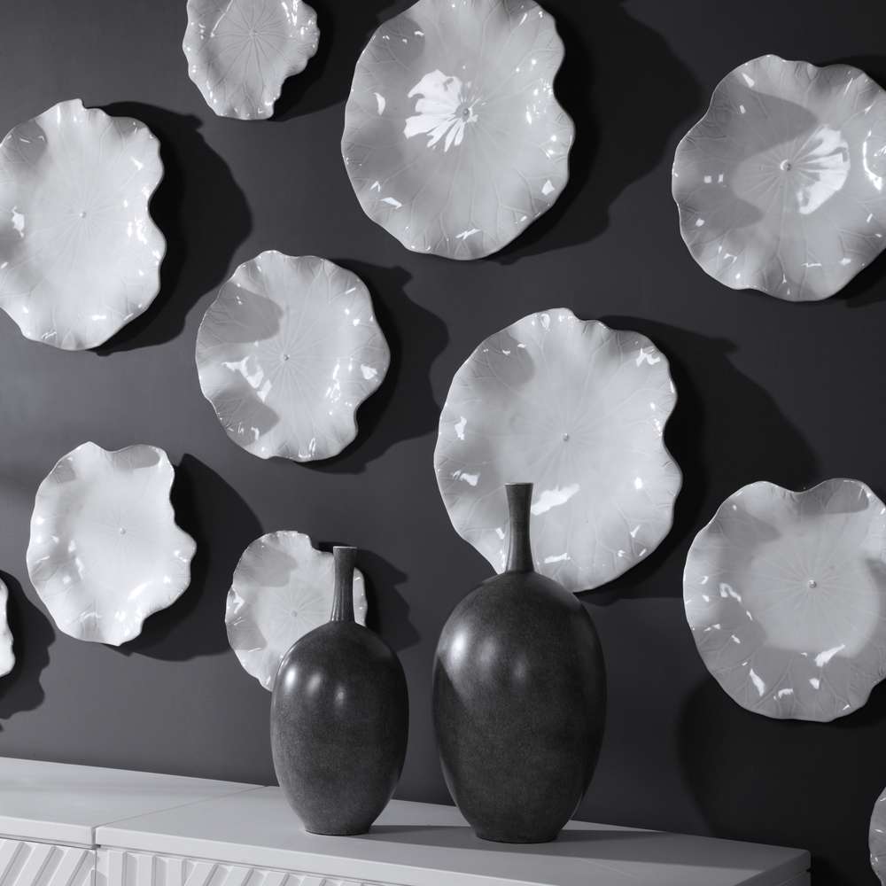 Uttermost - Abella Ceramic Wall Decor, Set of 3, White - 04234 veiw 4
