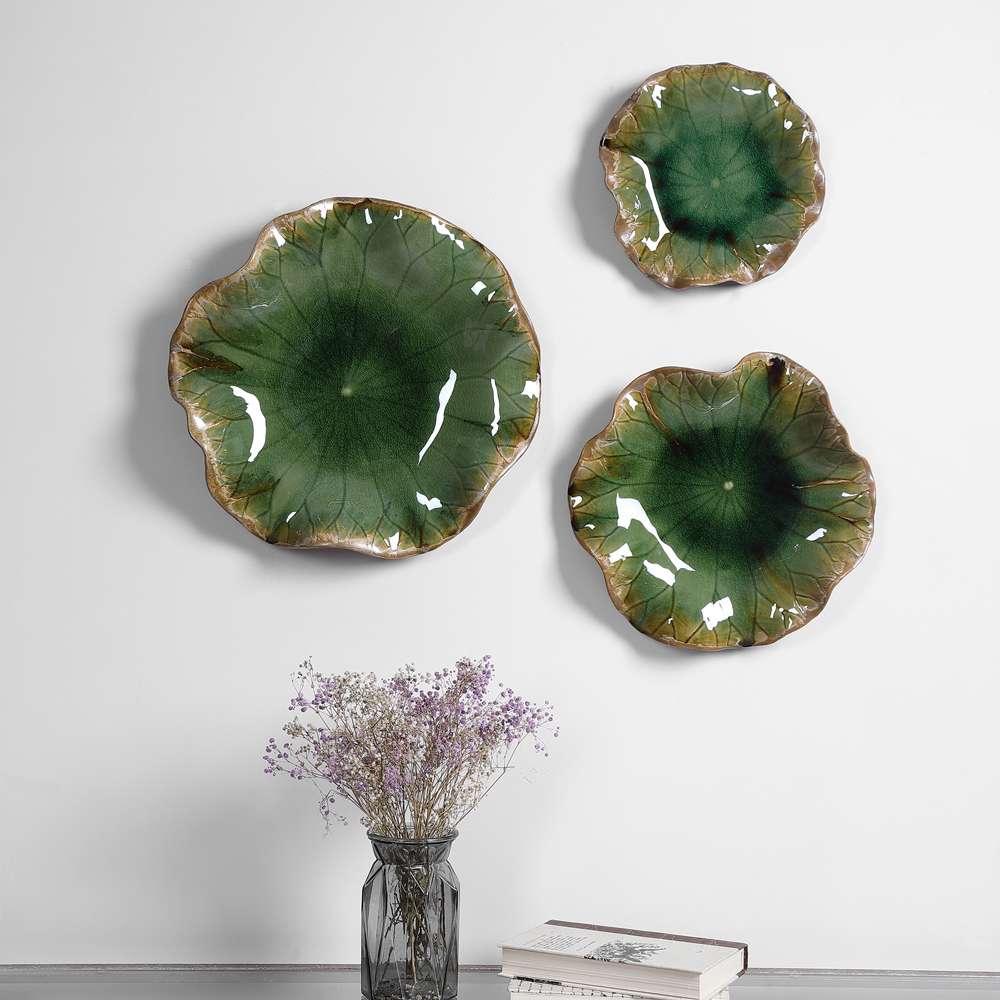 Uttermost - Abella Green Ceramic Wall Decor (Set of 3) - 04247 veiw 4