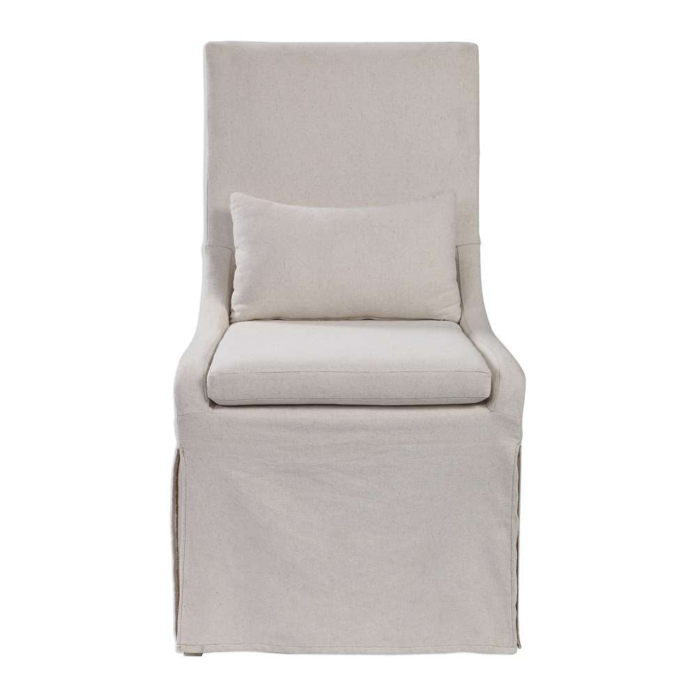 Uttermost - Coley White Linen Armless Chair - 23493 veiw 1
