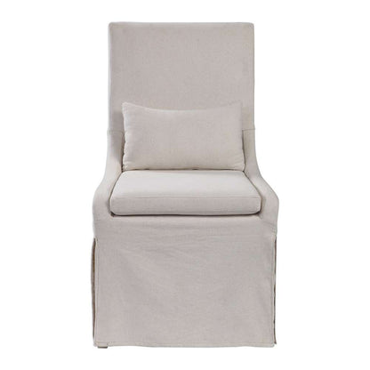 Uttermost - Coley White Linen Armless Chair - 23493 veiw 1
