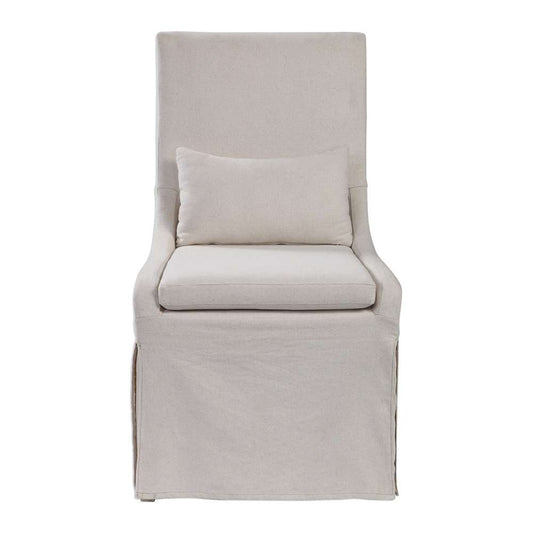 Uttermost - Coley White Linen Armless Chair - 23493 veiw 1