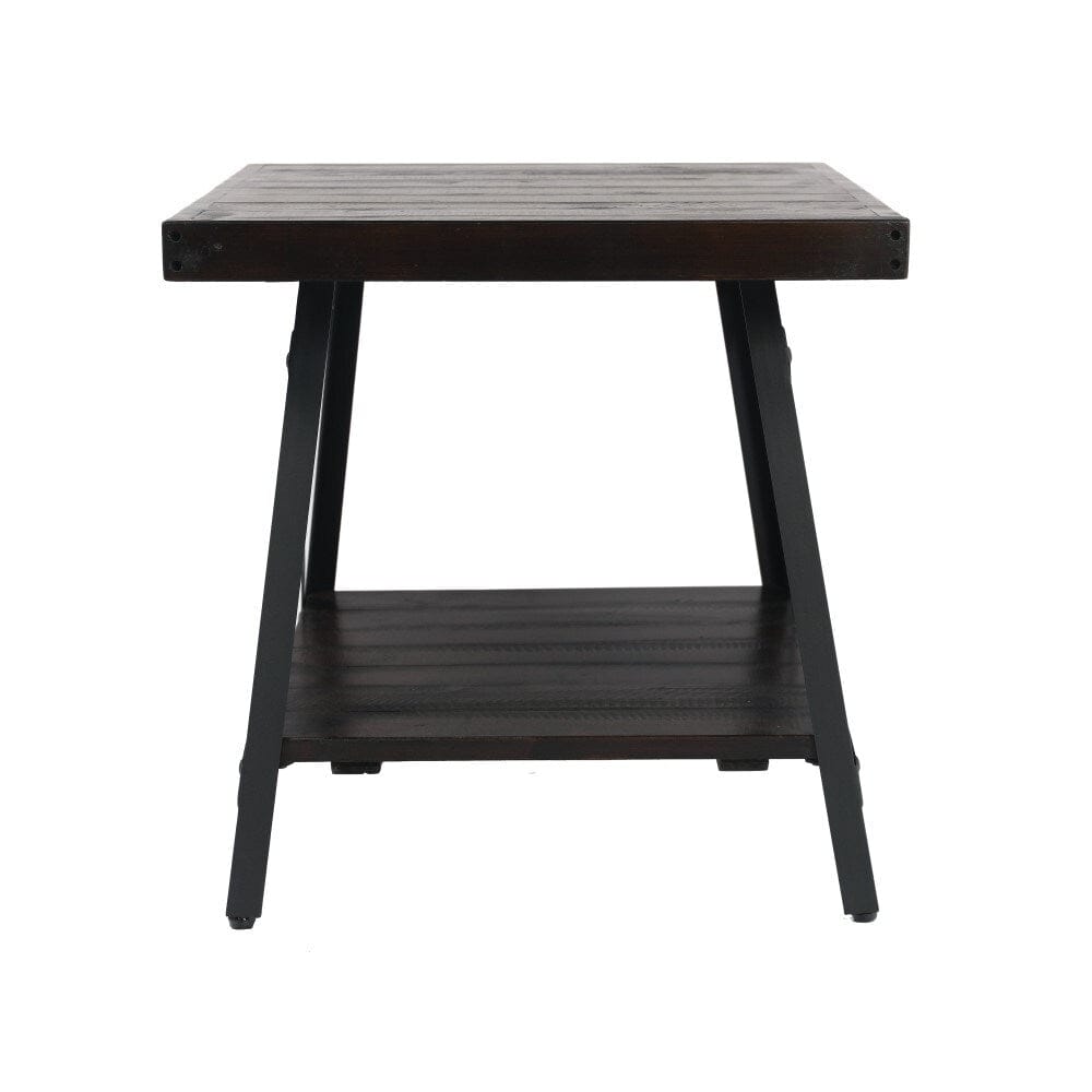 Wallace & Bay - Douglas 24in End Table with Solid Wood Top, Metal Base, And Open Storage Shelf - WBT3669 veiw 3