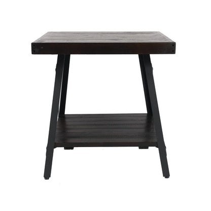 Wallace & Bay - Douglas 24in End Table with Solid Wood Top, Metal Base, And Open Storage Shelf - WBT3669 veiw 3