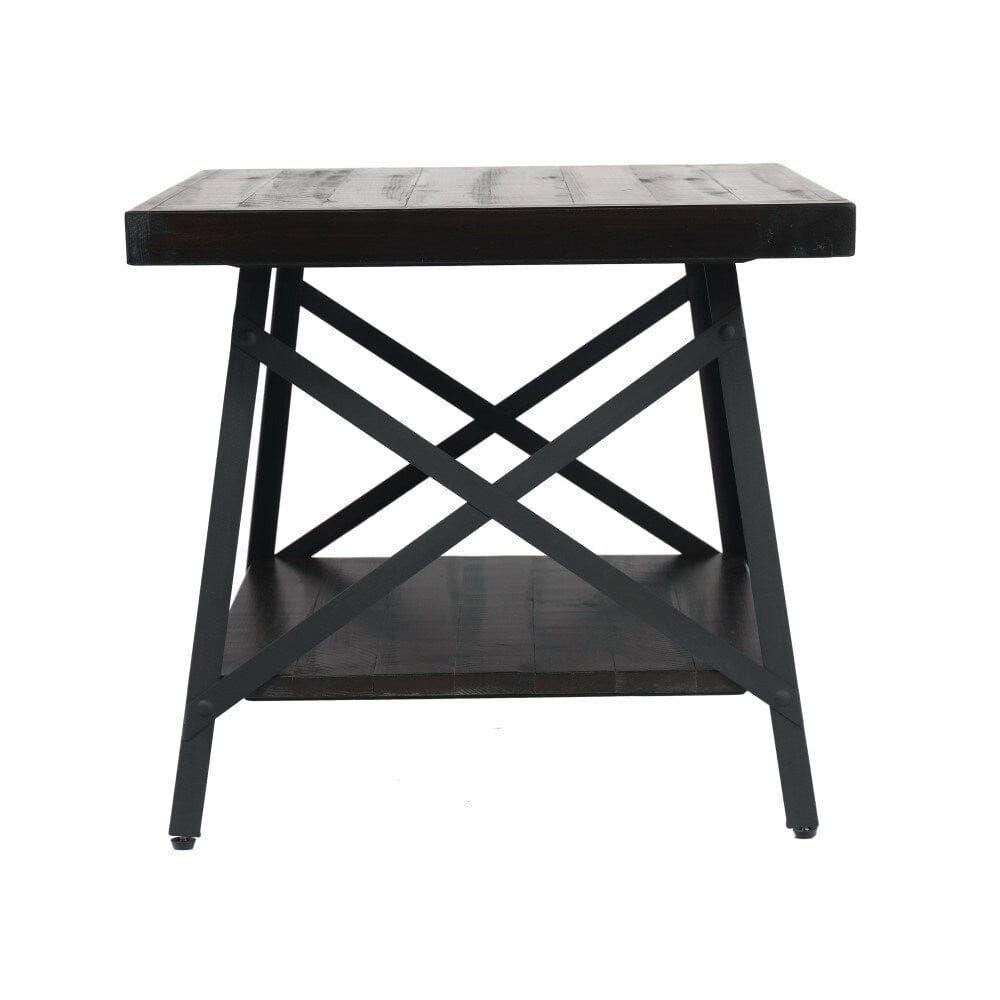 Wallace & Bay - Douglas 24in End Table with Solid Wood Top, Metal Base, And Open Storage Shelf - WBT3669 veiw 5