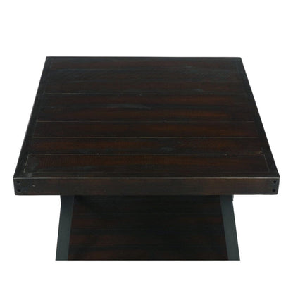 Wallace & Bay - Douglas 24in End Table with Solid Wood Top, Metal Base, And Open Storage Shelf - WBT3669 veiw 6