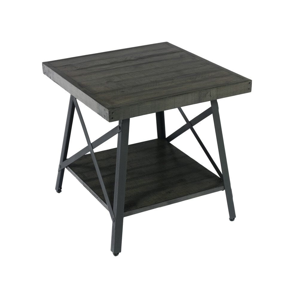 Wallace & Bay - Douglas 24in End Table with Solid Wood Top, Metal Base, And Open Storage Shelf - WBT5270 veiw 1