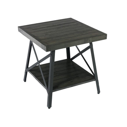 Wallace & Bay - Douglas 24in End Table with Solid Wood Top, Metal Base, And Open Storage Shelf - WBT5270 veiw 1