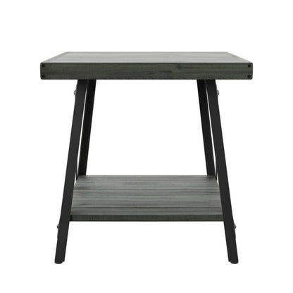 Wallace & Bay - Douglas 24in End Table with Solid Wood Top, Metal Base, And Open Storage Shelf - WBT5270 veiw 3