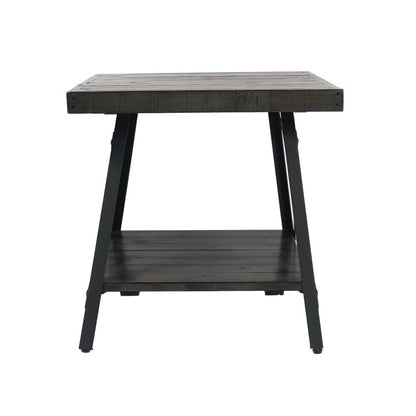 Wallace & Bay - Douglas 24in End Table with Solid Wood Top, Metal Base, And Open Storage Shelf - WBT5270 veiw 4