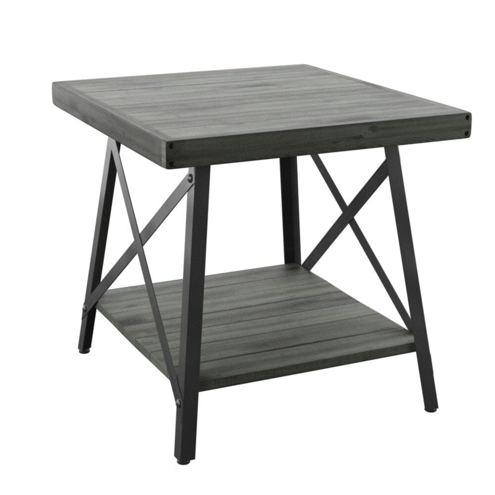 Wallace & Bay - Douglas 24in End Table with Solid Wood Top, Metal Base, And Open Storage Shelf - WBT5270 veiw 5
