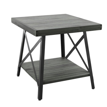Wallace & Bay - Douglas 24in End Table with Solid Wood Top, Metal Base, And Open Storage Shelf - WBT5270 veiw 5