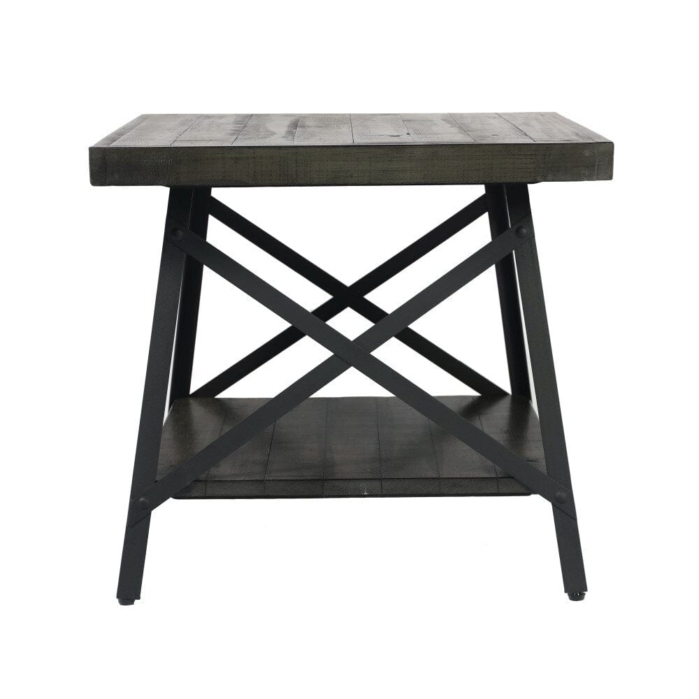 Wallace & Bay - Douglas 24in End Table with Solid Wood Top, Metal Base, And Open Storage Shelf - WBT5270 veiw 6