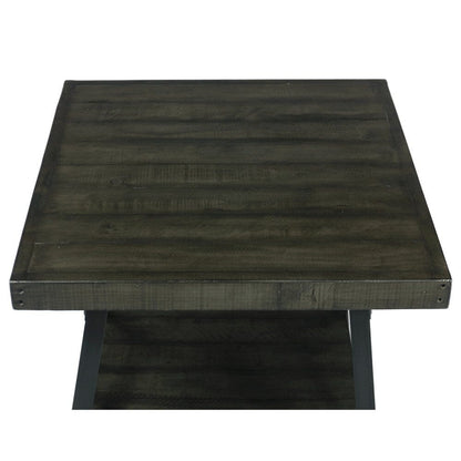 Wallace & Bay - Douglas 24in End Table with Solid Wood Top, Metal Base, And Open Storage Shelf - WBT5270 veiw 7