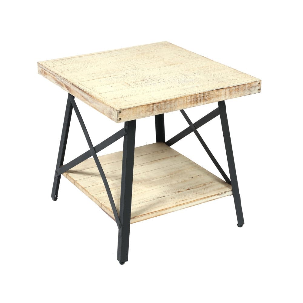 Wallace & Bay - Douglas 24in End Table with Solid Wood Top, Metal Base, And Open Storage Shelf - WBT7323 veiw 1
