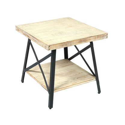 Wallace & Bay - Douglas 24in End Table with Solid Wood Top, Metal Base, And Open Storage Shelf - WBT7323 veiw 1