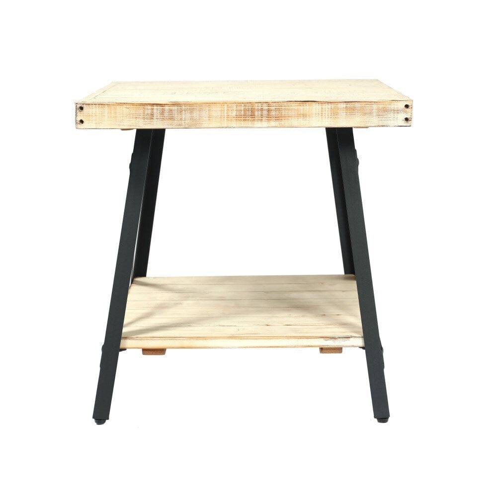 Wallace & Bay - Douglas 24in End Table with Solid Wood Top, Metal Base, And Open Storage Shelf - WBT7323 veiw 3