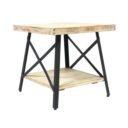 Wallace & Bay - Douglas 24in End Table with Solid Wood Top, Metal Base, And Open Storage Shelf - WBT7323 veiw 4