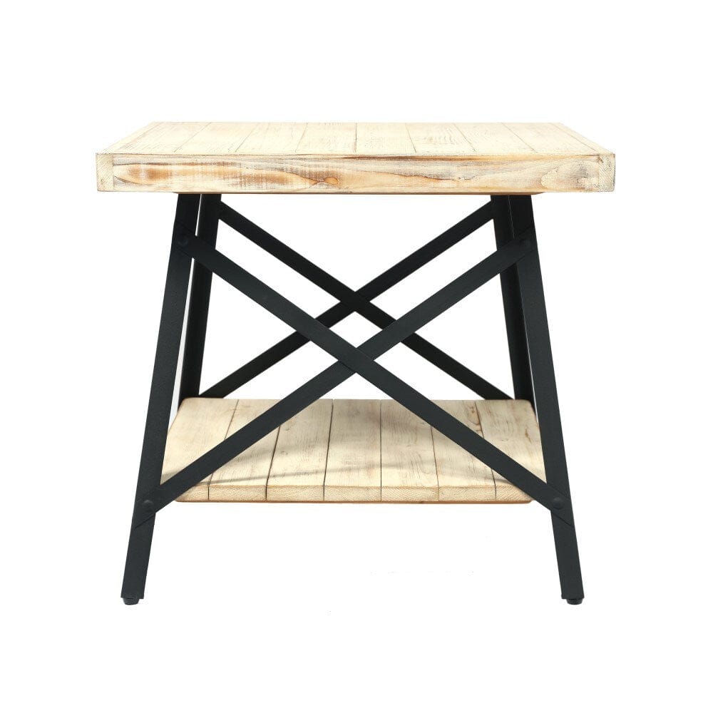 Wallace & Bay - Douglas 24in End Table with Solid Wood Top, Metal Base, And Open Storage Shelf - WBT7323 veiw 5