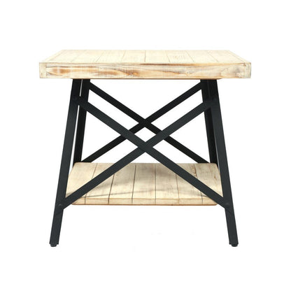 Wallace & Bay - Douglas 24in End Table with Solid Wood Top, Metal Base, And Open Storage Shelf - WBT7323 veiw 5