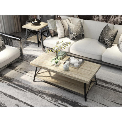 Wallace & Bay - Douglas 24in End Table with Solid Wood Top, Metal Base, And Open Storage Shelf - WBT7323 veiw 7