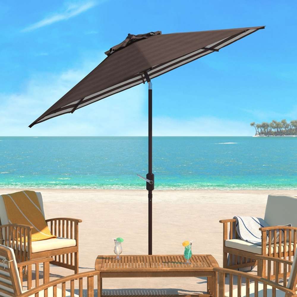 Safavieh - Tiana 9Ft Crank Umbrella - Brown - PAT8007D veiw 1