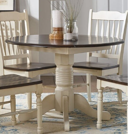 A-America - British Isles 26in - 42in Drop Leaf Table in Chalk-Cocoa Bean Finish - BRICO6100 veiw 1