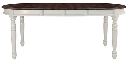 A-America - British Isles 52in - 76in Oval Leaf Table in Chalk Finish - BRICO6310 veiw 1