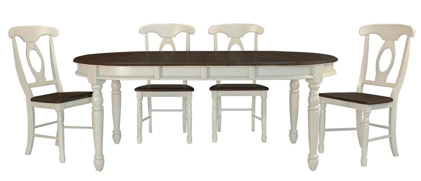 A-America - British Isles 52in - 76in Oval Leaf Table in Chalk Finish - BRICO6310 veiw 4