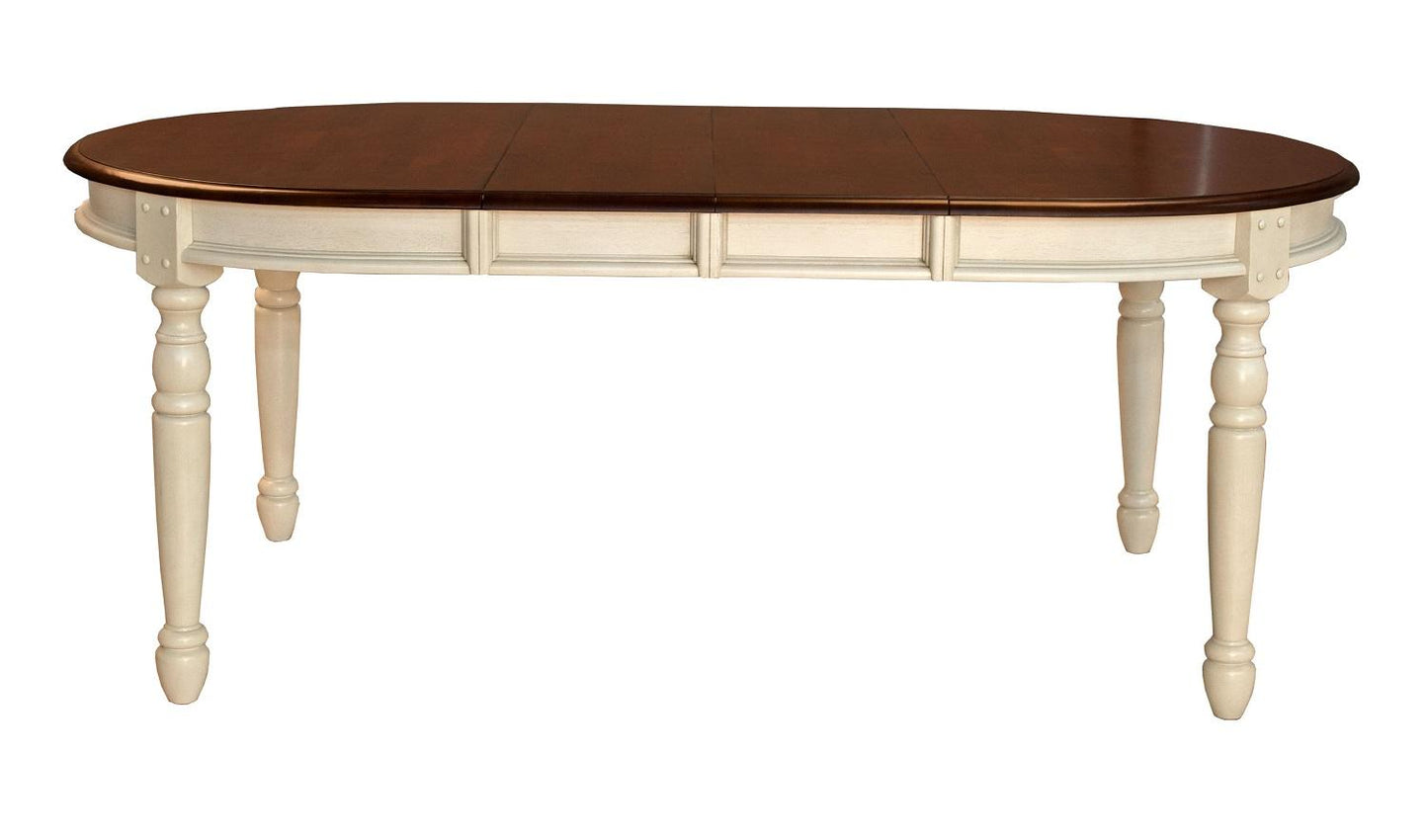A-America - British Isles 54in - 76in Oval Dining Table with (2) 12in Leaves in Merlot-Buttermilk Finish - BRIMB6310 veiw 2