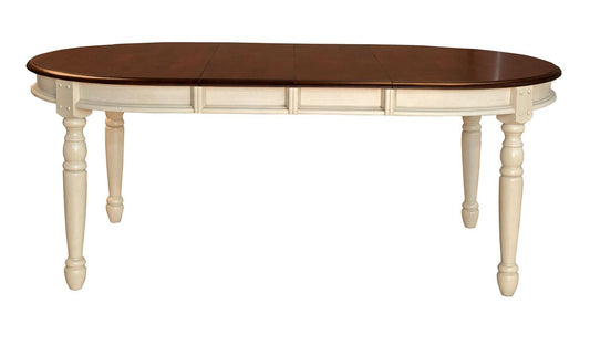 A-America - British Isles 54in - 76in Oval Dining Table with (2) 12in Leaves in Merlot-Buttermilk Finish - BRIMB6310 veiw 2