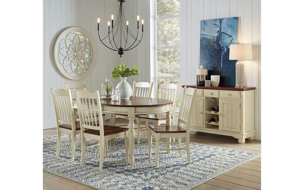 A-America - British Isles 54in - 76in Oval Dining Table with (2) 12in Leaves in Merlot-Buttermilk Finish - BRIMB6310 veiw 7