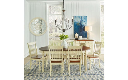 A-America - British Isles 54in - 76in Oval Dining Table with (2) 12in Leaves in Merlot-Buttermilk Finish - BRIMB6310 veiw 8