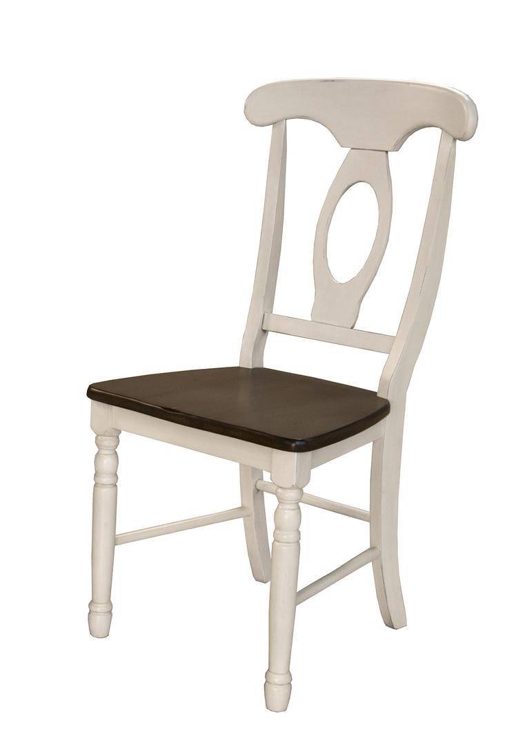 A-America - British Isles Napoleon Side Chair in Chalk-Cocoa Bean Finish (Set of 2) - BRICO2852 veiw 1