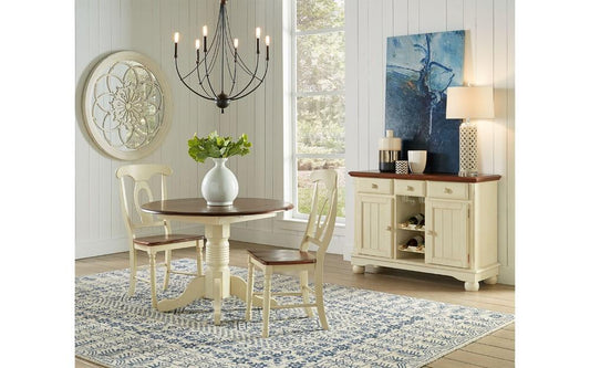 A-America - British Isles Napoleon Side Chair in Merlot-Buttermilk Finish (Set of 2) - BRIMB2852 veiw 2