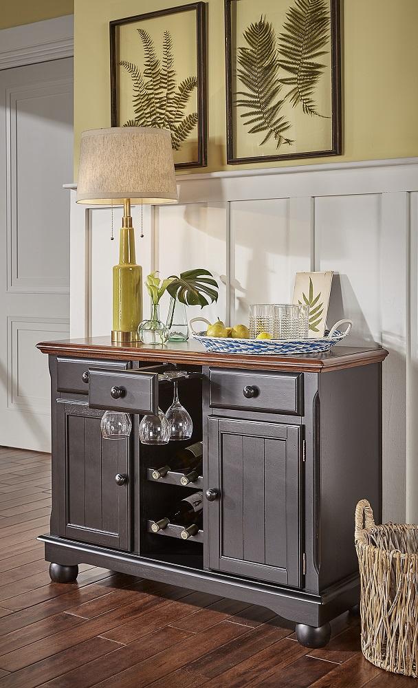 A-America - British Isles Server in Oak-Black Finish - BRIOB9010 veiw 2