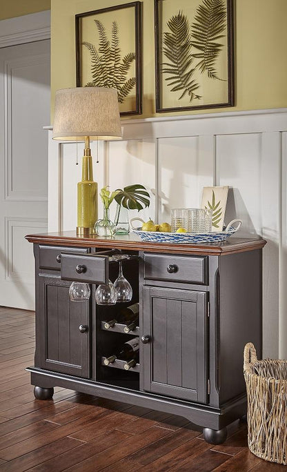 A-America - British Isles Server in Oak-Black Finish - BRIOB9010 veiw 2