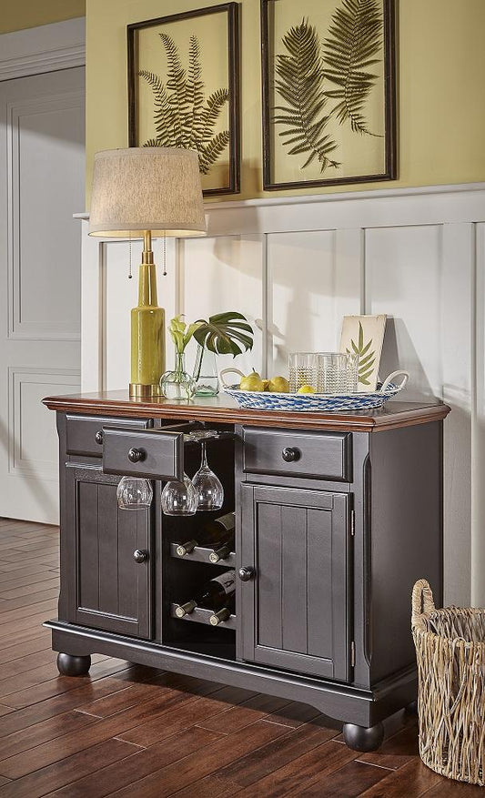 A-America - British Isles Server in Oak-Black Finish - BRIOB9010 veiw 2