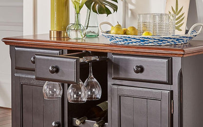 A-America - British Isles Server in Oak-Black Finish - BRIOB9010 veiw 4