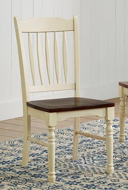 A-America - British Isles Slatback Side Chair in Chalk-Cocoa Bean Finish (Set of 2) - BRICO2672 veiw 1