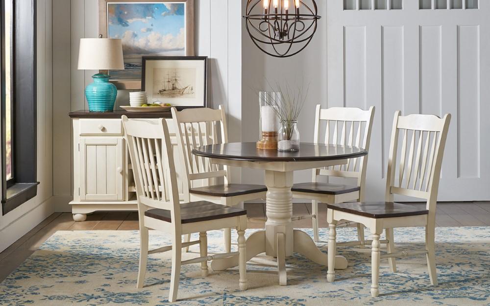 A-America - British Isles Slatback Side Chair in Chalk-Cocoa Bean Finish (Set of 2) - BRICO2672 veiw 3