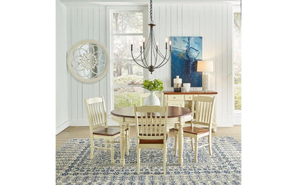 A-America - British Isles Slatback Side Chair in Merlot-Buttermilk Finish (Set of 2) - BRIMB2672 veiw 2