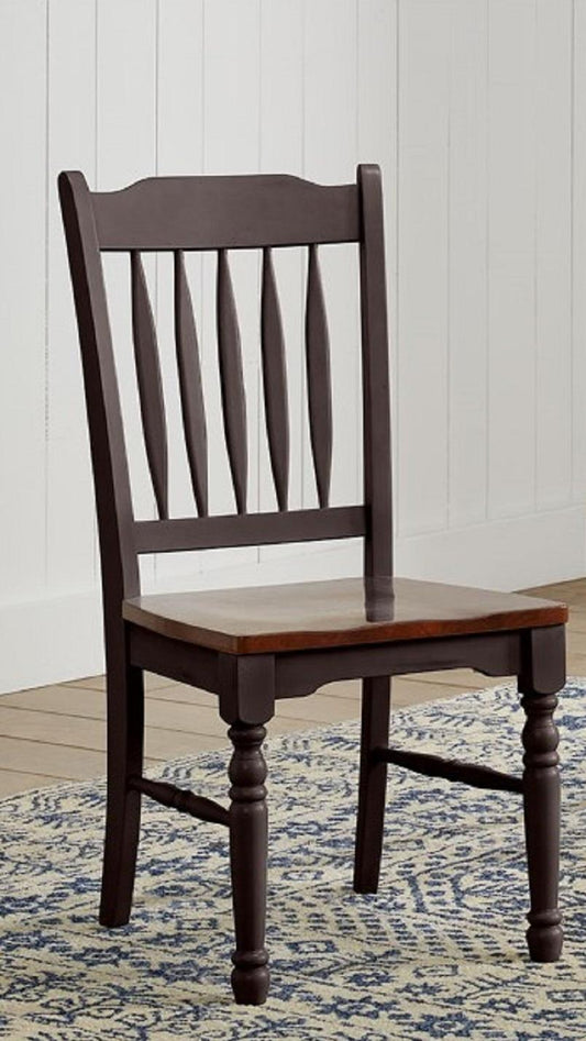 A-America - British Isles Slatback Side Chair in Oak-Black Finish (Set of 2) - BRIOB2672 veiw 1