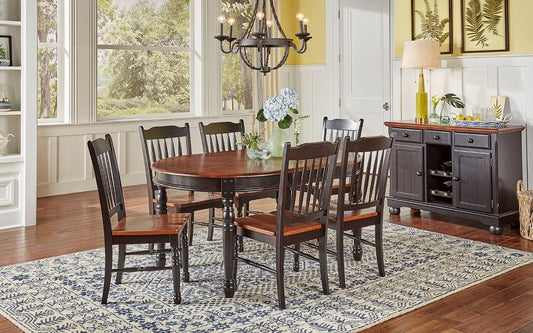 A-America - British Isles Slatback Side Chair in Oak-Black Finish (Set of 2) - BRIOB2672 veiw 2