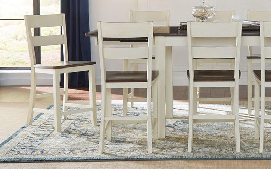 A-America - Mariposa Ladderback Counter Chair in Cocoa-Chalk Finish (Set of 2) - MRPCO3552 veiw 2