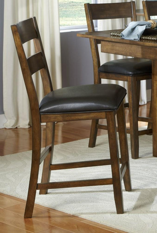 A-America - Mariposa Ladderback Counter Chair with Upholstered Seat in Rustic Whiskey Finish (Set of 2) - MRPRW355K veiw 2